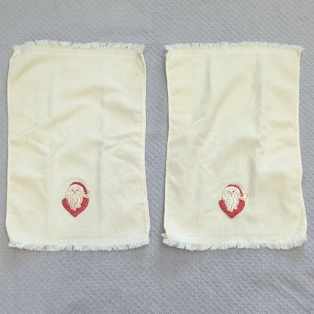 Towel Set Christmas Santa Embroidered